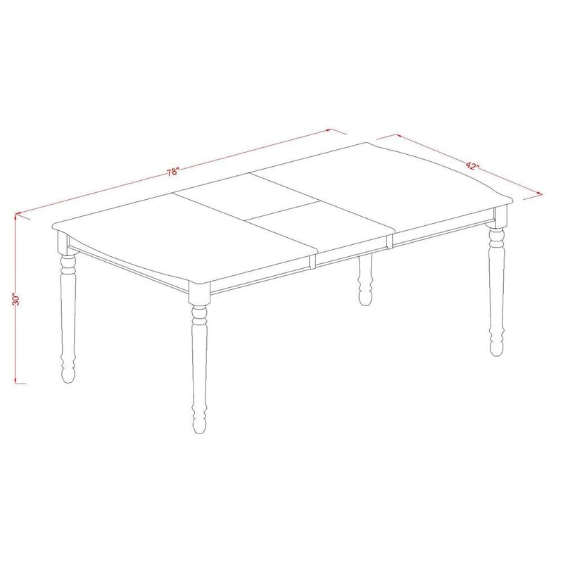 Juego de comedor de 7 piezas Buttermilk y cerezo, mesa rectangular con extensión de mariposa y 6 sillas de madera con respaldo de rejilla