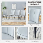 Sillas de comedor y oficina de cuero sintético (PU) en carbón / negro / blanco roto / blanco, juego de 4