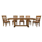 Juego de comedor Smokey Quartz Ladderback de 7 piezas, para 8 personas