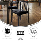 Silla de comedor Spindle Back marrón/negra, asiento de vinilo, capacidad para 1 persona, 226 kg de capacidad