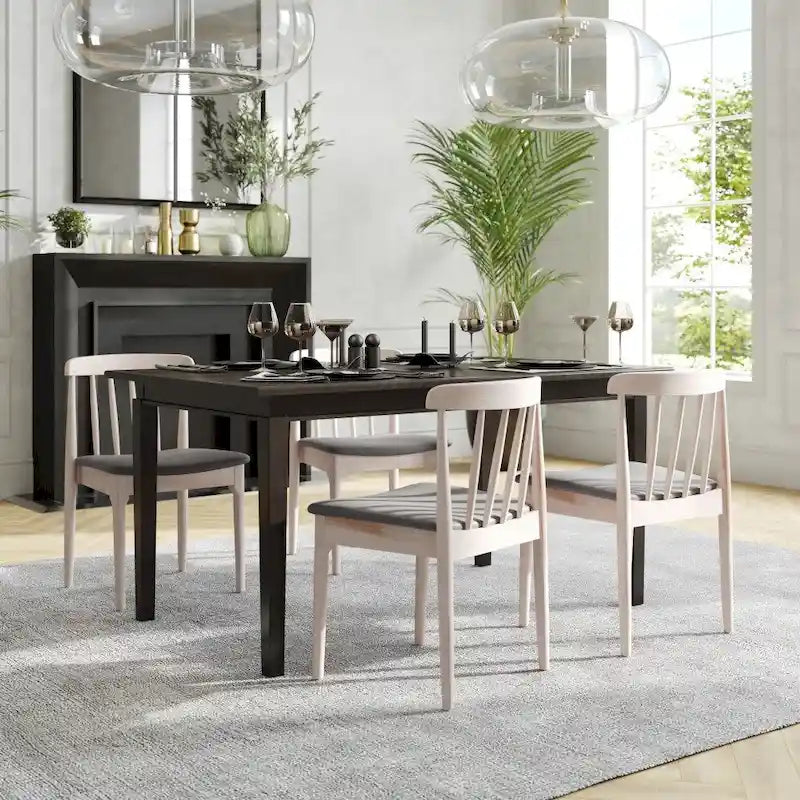 Silla de comedor Spindle Back marrón/negra, asiento de vinilo, capacidad para 1 persona, 226 kg de capacidad