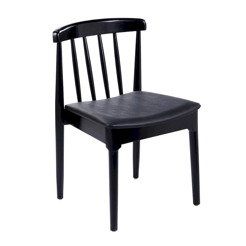 Silla de comedor Spindle Back marrón/negra, asiento de vinilo, capacidad para 1 persona, 226 kg de capacidad