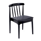 Silla de comedor Spindle Back marrón/negra, asiento de vinilo, capacidad para 1 persona, 226 kg de capacidad