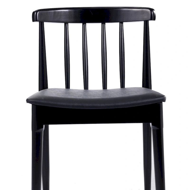 Silla de comedor Spindle Back marrón/negra, asiento de vinilo, capacidad para 1 persona, 226 kg de capacidad