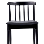 Silla de comedor Spindle Back marrón/negra, asiento de vinilo, capacidad para 1 persona, 226 kg de capacidad