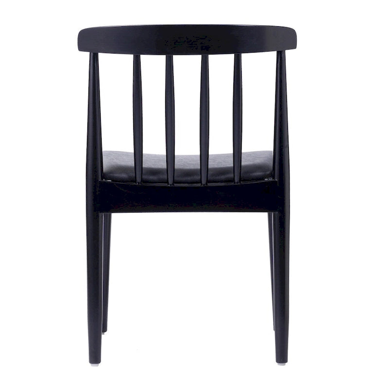 Silla de comedor Spindle Back marrón/negra, asiento de vinilo, capacidad para 1 persona, 226 kg de capacidad