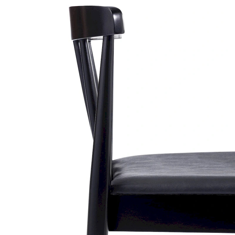 Silla de comedor Spindle Back marrón/negra, asiento de vinilo, capacidad para 1 persona, 226 kg de capacidad