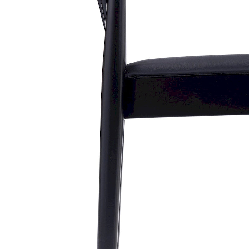 Silla de comedor Spindle Back marrón/negra, asiento de vinilo, capacidad para 1 persona, 226 kg de capacidad