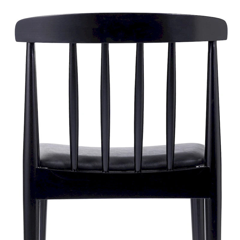 Silla de comedor Spindle Back marrón/negra, asiento de vinilo, capacidad para 1 persona, 226 kg de capacidad