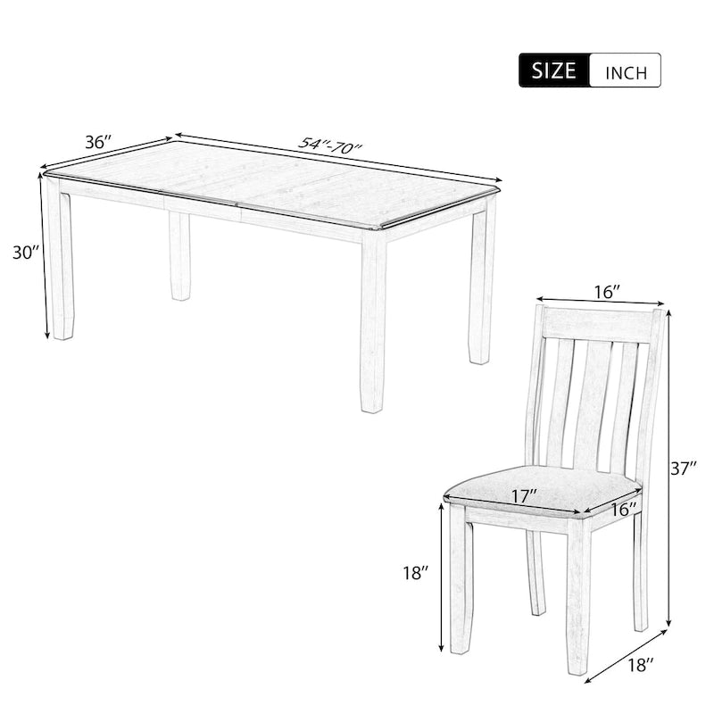 Mesa de comedor extensible blanca y gris, capacidad para 2-8 personas