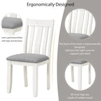 Mesa de comedor extensible blanca y gris, capacidad para 2-8 personas