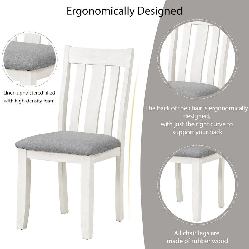 Mesa de comedor extensible blanca y gris, capacidad para 2-8 personas
