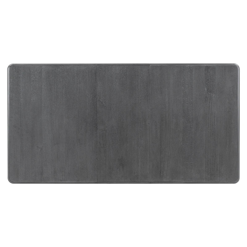 Mesa de comedor extensible blanca y gris, capacidad para 2-8 personas