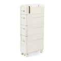 Gabinete de almacenamiento delgado para baño, blanco/transparente, de 3 y 4 niveles, para 1 persona