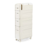 Gabinete de almacenamiento delgado para baño, blanco/transparente, de 3 y 4 niveles, para 1 persona