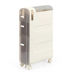 Gabinete de almacenamiento delgado para baño, blanco/transparente, de 3 y 4 niveles, para 1 persona