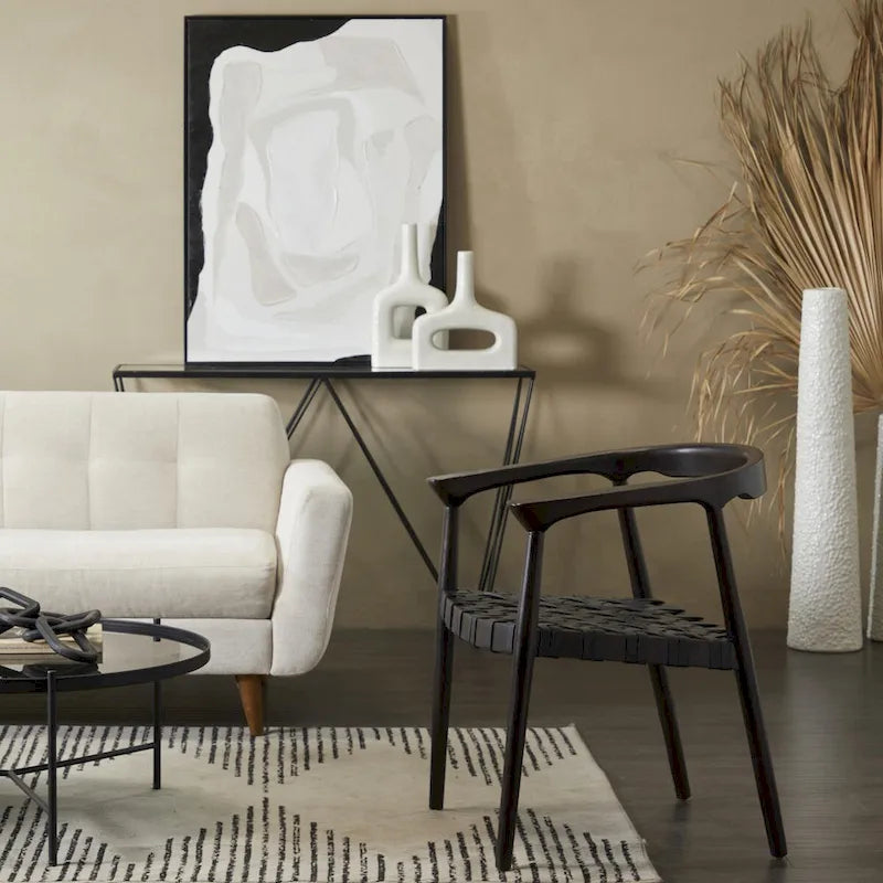 Sillón acentuado tejido color marrón oscuro/marrón con brazos, 1 asiento