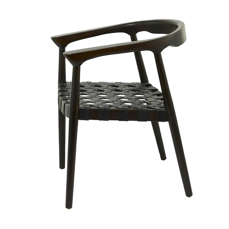 Sillón acentuado tejido color marrón oscuro/marrón con brazos, 1 asiento